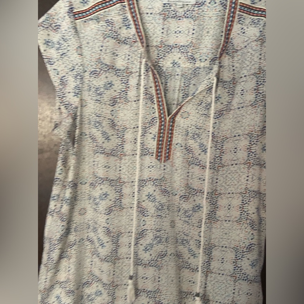 Daniel Rainn Blue And White Patterned Blouse - image 5